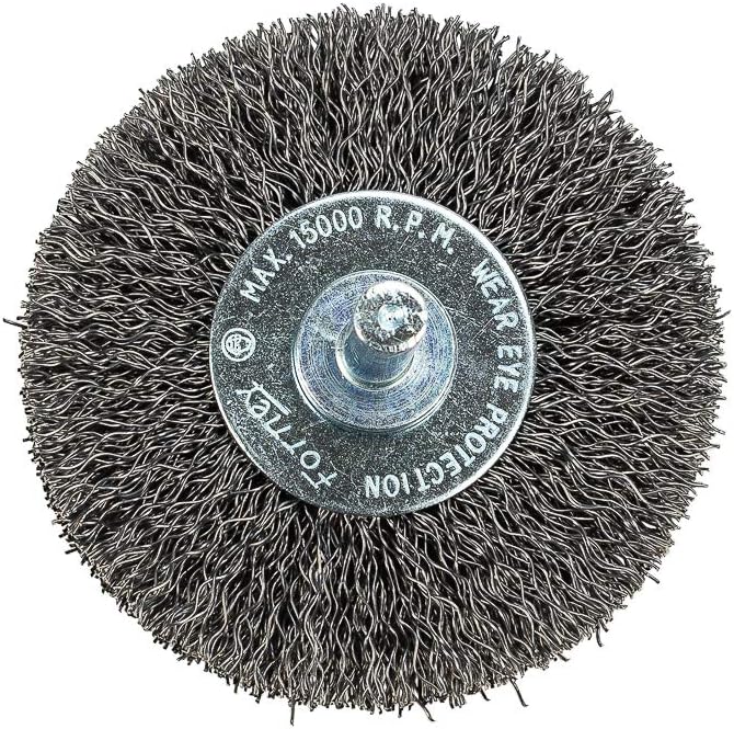 Forney 60015 Wheel Brush, Coarse Crimped Wire with 1/4-Inch Shank, 2-1/2-Inch