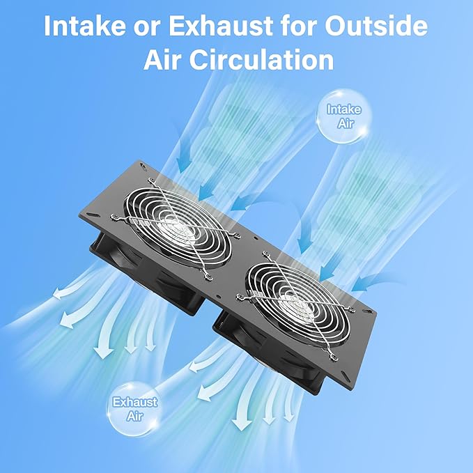 Fanspex Solar 2 Fan Kit, Waterproofed Solar Powered Fans for Outdoor Chicken Coop, Greenhouse & Shed Intake or Exhaust Air