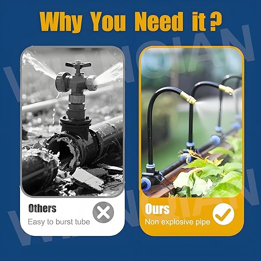Automatic Drip Irrigation System, Nozzle Drip Irrigation Garden Watering, Greenhouse Drip Irrigation Kit, 360° Adjustable Misting Nozzle, Smart Timer 1Sec - 300 Min, Easy Installation 20m