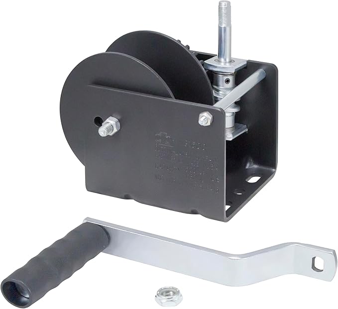 Goldenrod Dutton-Lainson Company Worm Gear Winch (WG1500) with 7" Ergonomic Handle - Rust-Resistant Finish for Heavy Equipment, Lifting & Trailers - 1500 lb Capacity, 30:1 Gear Ratio, Manual Use