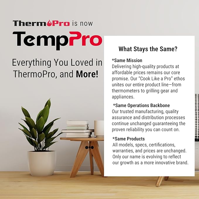 TempPro TP60-3 Digital Hygrometer Indoor Outdoor Thermometer Wireless Temperature and Humidity Gauge Monitor Room Thermometer with 500ft/150m Range Humidity Meter (Previously ThermoPro)