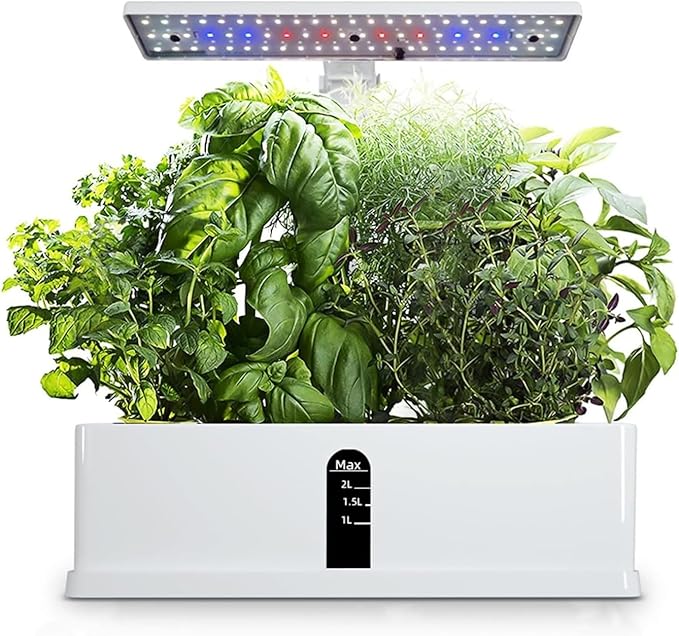 Hydroponics Growing System,Garden Hydroponics Growing System Indoor Garden Kit Automatic Timing LED Grow Lights Smart Water Pump for Home Flower Pots GYL24824