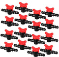Boao Drip Irrigation Switch Valves - 1/2 Inch Double Male Barbed Valve - Manual Adjustment with Red Handle Top(16)