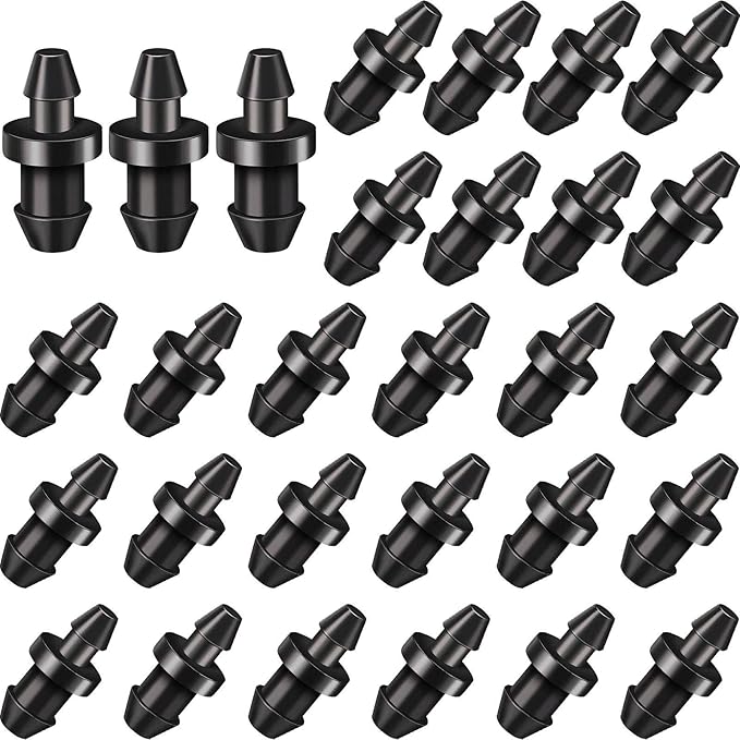 Honoson Drip Irrigation Plugs 1/4 Inch Tube Closure Goof Hole Plugs Irrigation Stopper for Home Garden Lawn Supplies, Black(300 Pieces)