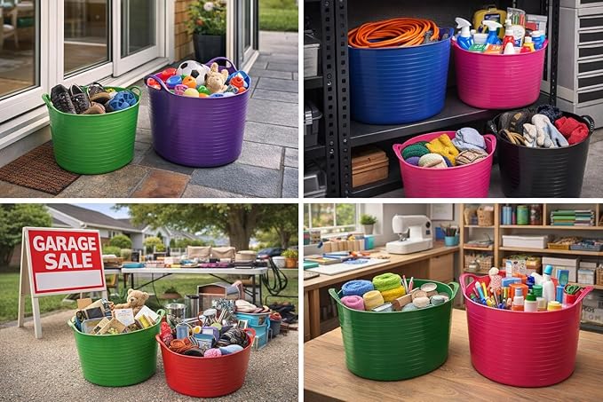 Tubtrugs SP26GBK Red Gorilla Medium-6.8 gallons SL26 Bucket, Black