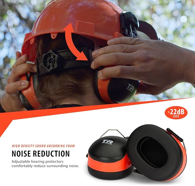 TR Industrial Forestry Safety Helmet and Hearing Protection System, Orange
