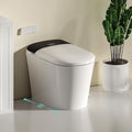 Smart Compact Toilet for Small Bathroom, 23" Depth Shallow Toilet with Foam Shield Auto Open/Close Lid, 12" Rough In, Built-in Tank, Heated Seat Foot Sensor Flush One-Piece (ZY695A Mini)
