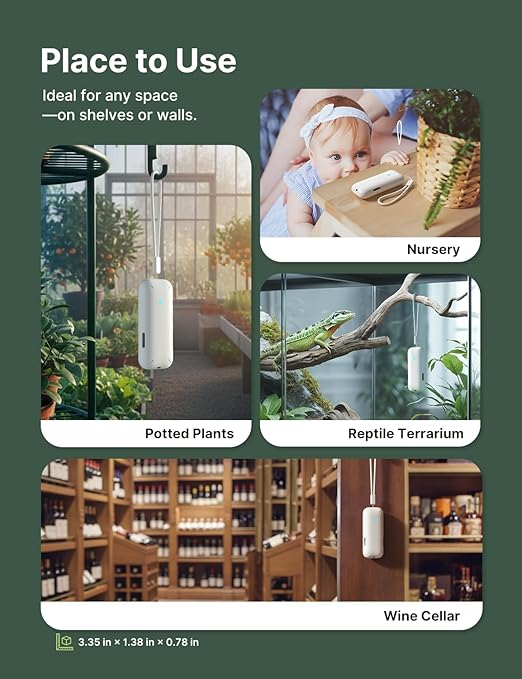 X-Sense Wi-Fi Temperature and Humidity Monitor, Indoor Humidity Meter with App Control, Hygrometer for House, Gardening, Free Data Storage Export, 3 Sensors & 1 Base Station