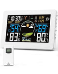 Weather Station Wireless Indoor Outdoor Thermometer, 7.5" VA Display with Remote Sensor, Home Weather Station with Weather Forecast, Temperature, Humidity, Atomic Clock, White