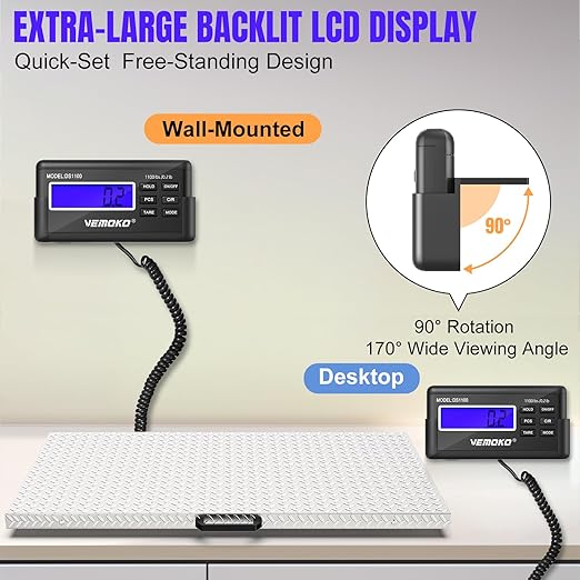 Precision Large Dog Scale - 1100lb x 0.2lb Large Breed Animal Livestock Weight Scale, Pet Scale Non-Slip Stainless Steel Platform for Dogs 40.7x20.9 Inch (Non-Slip Platform)