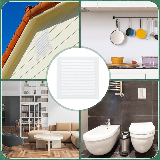 1 Pcs 6 x 6 Inch Aluminum Gable Vents Attic Vents Metal Gable Wall Shed Vent with Screw and Screen Mesh, Square Return Louver Grille for Ventilation Exterior Door House Attic Garage Ceiling