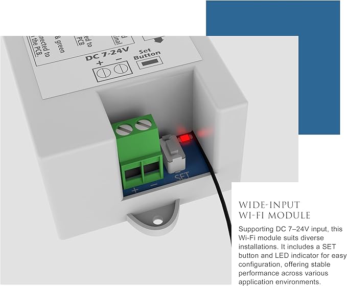 Blütezeit WiFi Module for MS Series Swing Gate Openers – eWeLink App Control, Alexa/Google/Siri Compatible, Single-Button Cycle Operation, 2.4GHz Smart Remote Access