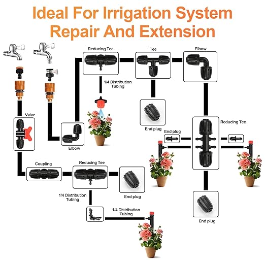 12 Pieces 1/2 Inch Drip Irrigation Valve Fittings, 1/2'' Barbed Shut Off Valve for 1/2 Inch Irrigation Tubing (1/2" ID x 0.650" OD) Anti-leak Straight Irrigation Parts for Garden System