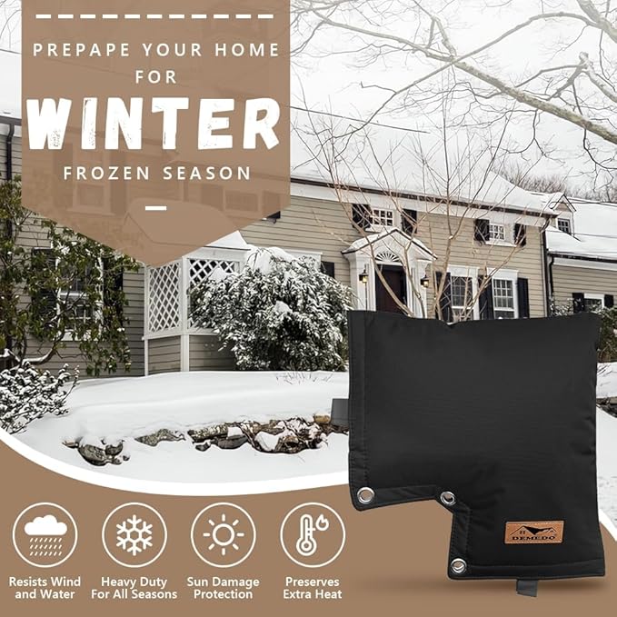 Backflow Cover, Backflow Preventers Protection, Pressure Vacuum Breaker Cover for Winter, Insulated Cover Pouch for Irrigation Backflow Valve, Sprinkler Valves Cover in Snow or Sun Exposure – Black