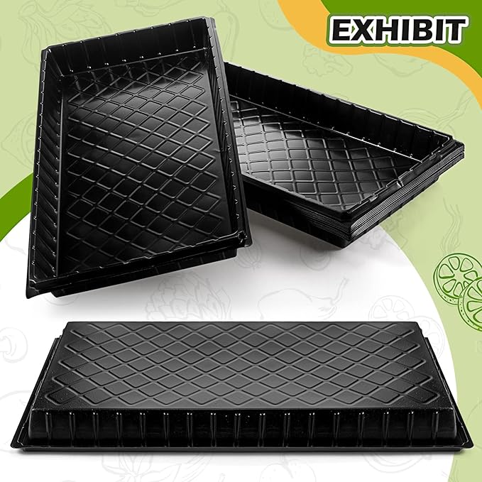 Yinder 20 Pcs Seed Starter Trays Tray Kits with Dome 72 Cells Plug Trays and 1020 Tray No Holes with 100 Pcs Tags Seed Starter Kit for Nursery Germination Plant Propagation Gardening Greenhouse