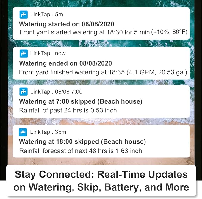 LinkTap G2S Smart Water Timer & Gateway, Greater Range Than WiFi Hose Timer, Real-Time Fault Detection & Alerts, Weather Awareness, Automatic Sprinkler Watering System for Lawns and Yard, Anti-Freeze