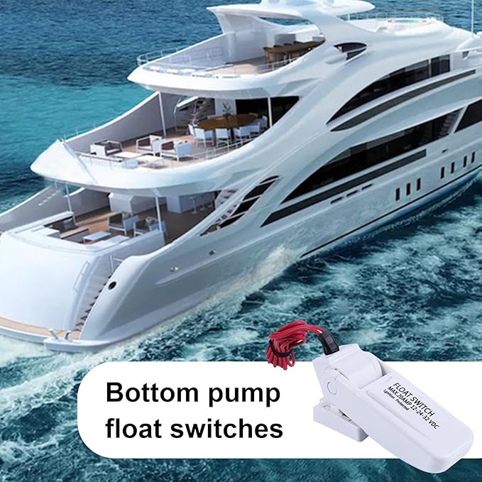 Float Control - Automatic Activation Bilge Pump Button, Waterproof 12V Pump Trigger | Marine Float Button Sensor, Reliable Bilge Pump for Water Quality Control and Boat Use