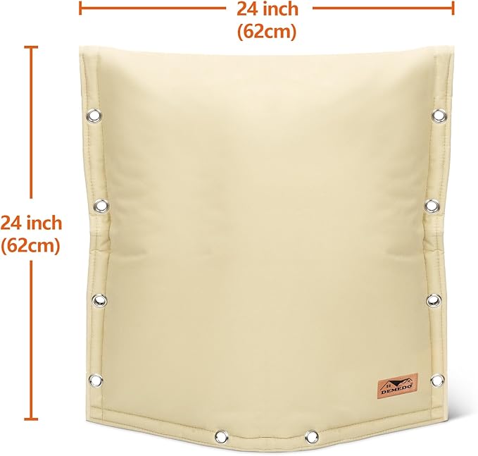 Backflow Preventer Insulation Cover - 3 Way Opening Pipe Insulation Cover for Irrigation Valve, Sprinkler Cover for Outside - Winter Freeze Protection Backflow Cover - 24" W x 24" H, Beige