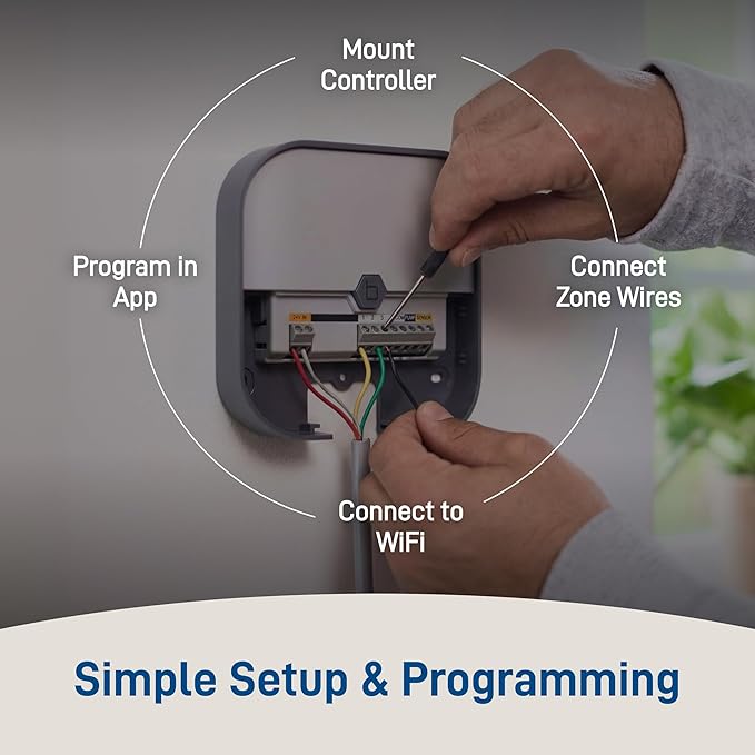 Orbit B-hyve Indoor Smart Sprinkler Controller - 8-Zone - WiFi Irrigation Controller - App Controlled Irrigation with Weather Adjustment - Easy Installation Smart Home Ready Device - 57925