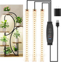 Hywyimlait LED Grow Light Strips, Grow Lamps for Indoor Plants Full Spectrum 3000K, 72 LEDs Plant Light with 3/9/12H Timer, 10 Dimmable Levels for Seedling Succulent, 3 Head 7.8 Inches