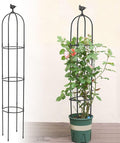 6 Feet Tall Garden Trellis for Climbing Plants Kalolary Garden Tower Obelisk Trellises Rustproof Metal Potted Plant Climbing Support for Indoor Outdoor Flowers Vegetable Fruits Vines Support (Black)