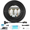 Pawfly Misting System, Misters for Outside Patio 50 ft, Outdoor Misting Cooling System with 15 Brass Mist Nozzles Water Accessories, Patio Mister for Cooling Garden Backyard Greenhouse Trampoline