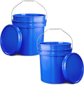 EconoHome 5-Gallon Blue Bucket Pail Container with Lid | Metal Handles with Plastic Grip for Easy Carrying | Easy Stack and Store | Heavy-Duty Extra Durable | Food Grade | BPA Free - 2 Pack