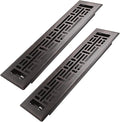 Howeall 2x12 Inches 2 Pack Heavy Duty Walkable Floor Register Easy Adjust Air Supply Lever Floor Vents - Seattle Design - Vent Cover for Home Floor - Oil Rubbed Bronze