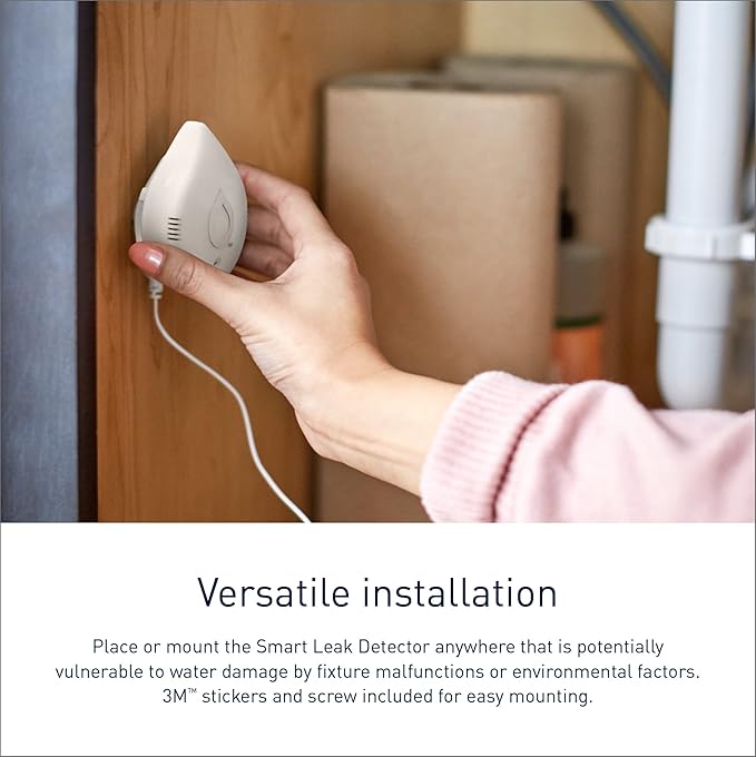 Moen Flo Smart Water Leak Detector, Drip or Flood Sensor Alarm for Home, 2-Pack, White, 920-004
