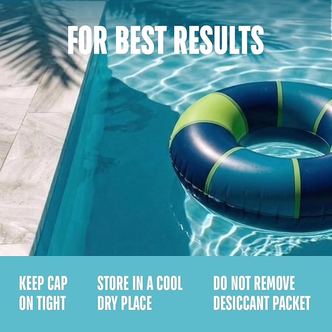 JNW 7-in-1 Pool Test Strips, 100 Quick & Accurate Test Strips for Pool Water, Spa Test Strips for Hot Tub, Chlorine Test Strips, Bromine, pH, Alkalinity, Hardness & More - Swimming Pool Test Kit