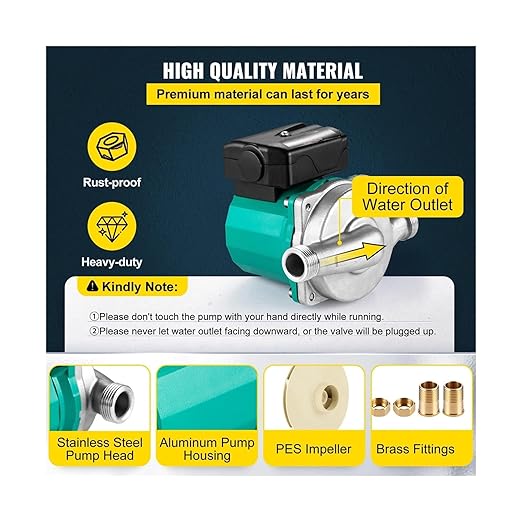 Filling Machine, Hot Water Recirculating Pump 93W 3/4″ G Thread to 1/2″ NPT Brass Adapter 3 Speed Control for Electric Water Heater Use