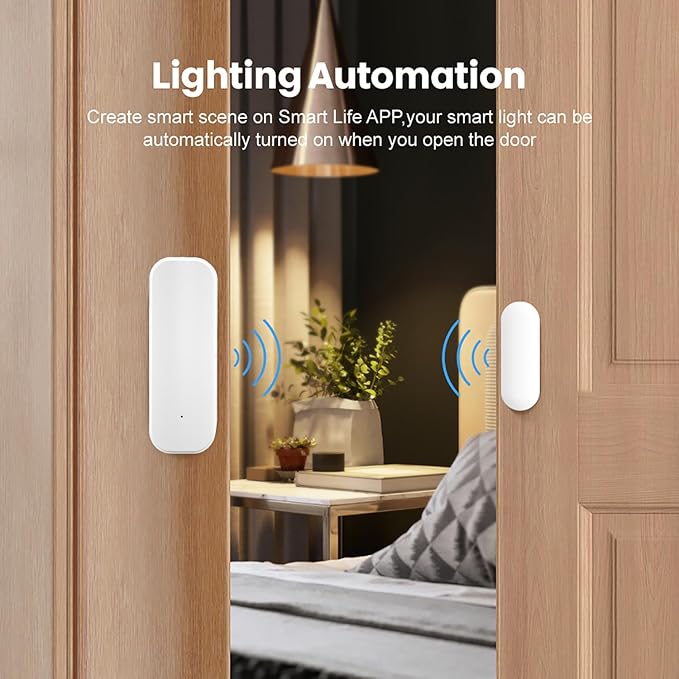 Smart Door Sensor: WiFi Door and Window Sensor, Wireless Design, Instant Alerts, Door Open Contact Sensor for Home Security & Smart Home Automation, Compatible with Alexa Google Assistant(3pack)