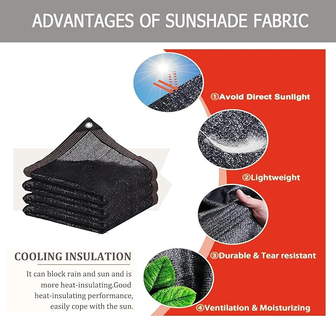 90% Shade Cloth - 12x23FT Plant Shade Mesh Netting with Grommets, Outdoor Sun Shade Cover for Garden Patio Plants Greenhouse Chicken Coop