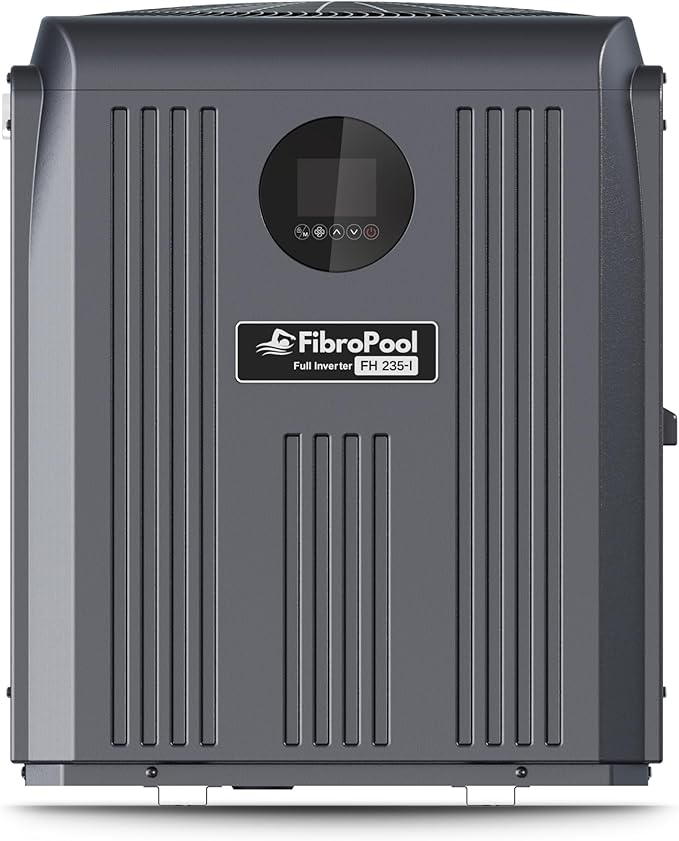FibroPool FH235-i Full Inverter Pool Heat Pump – Electric Pool Heater for Pools up to 7,500 Gallons, Wi-Fi App Control, High Efficiency Titanium Heat Exchanger, No Gas Needed