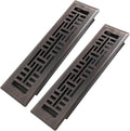 Howeall 2x10 Inches 2 Pack Heavy Duty Walkable Floor Register Easy Adjust Air Supply Lever Floor Vents - Seattle Design - Vent Cover for Home Floor - Oil Rubbed Bronze