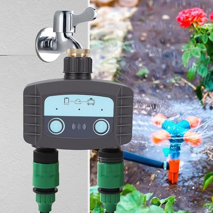 Yosoo Smart Lawn Watering System Irrigation Controller Kit, WiFi, Brass Construction with Remote Control for Potted Plants, Lawns, and Farming