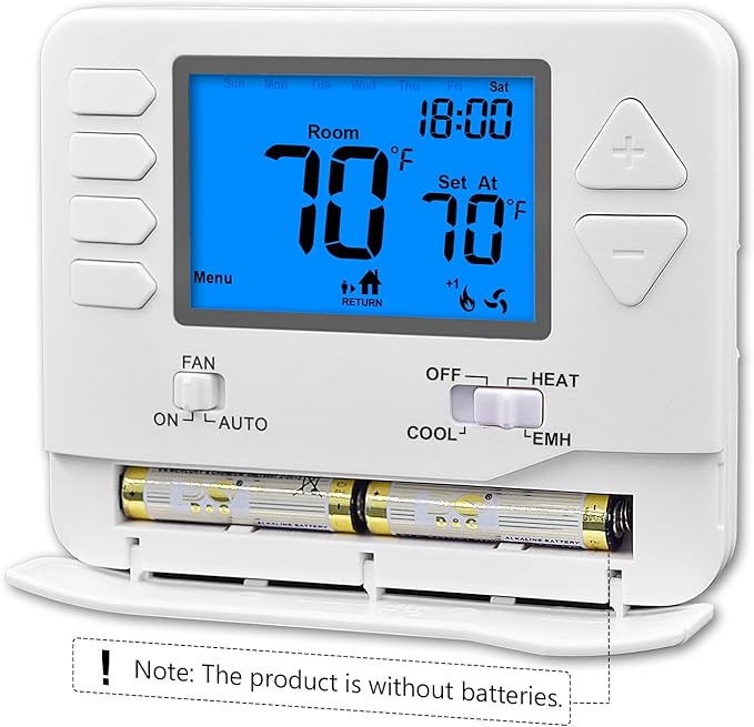 Suuwer 5-1-1 Day Programmable Heat Pump Thermostat for Home up to 2 Heat and 1 Cool