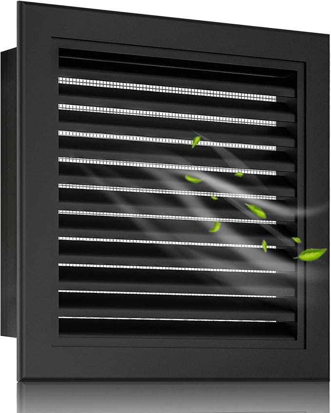 18" x 18" Aluminum Gable Vent with Screen - Stylish Louvered Vents for Effective Attic and Shed Ventilation - Essential Home Improvement, Vent Opening: 16" x 16"
