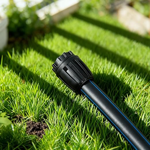 12 Pack 1/2 Inch Drip Irrigation End Plug Fittings (1/2" ID x 0.6-0.65" OD), 1/2'' Dripline Barbed End Cap Connectors with Anti-Drop Lock Nuts for Garden Lawn Irrigation System Connection