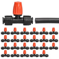 Bonviee 1/4 Inch Push-to-Connect Tee with Misting Nozzles, 24 Pack – Cooling Mist Sprinklers for Patio, Garden, Greenhouse