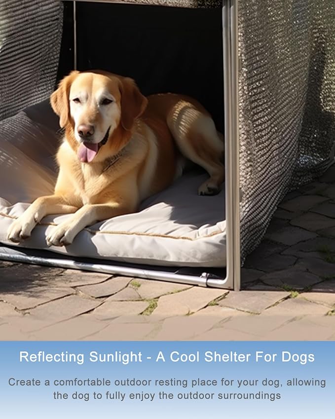 vensovo 70% Aluminum Shade Cloth - Reflective Aluminium Shade Netting Sun Shade Cover with Grommets for Cars, Dogs, Outdoor, RV, Patio (10x16FT)