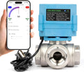 U.S. Solid WiFi Smart Motorized Ball Valve 3/4 inch NPT for Water Control & Irrigation, 3 Way 304SS Electric Valve, USB Plug, LED Indicator, Flow Direction Window, Remote On/Off Control, NSF Certified