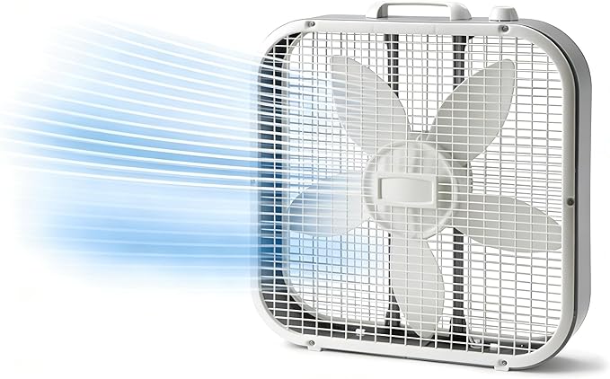 20-Inch 3-Speed Box Fan, 5-Blade Portable Fan with Carry Handle, Quiet Cooling for Bedroom Home Office Dorm