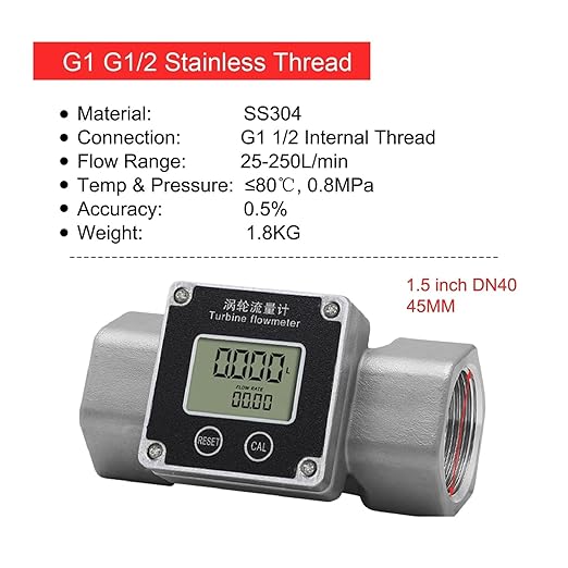 Flow Meter Digital Liquid(1.5 inch SS304)