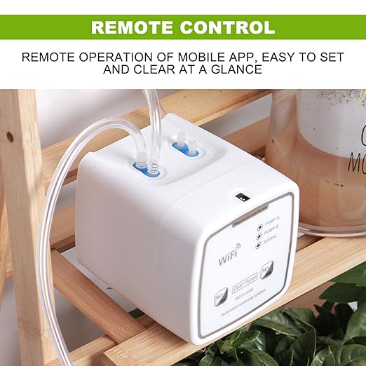 Wi Fi Enabled Drip Irrigation Kit with Dual Pump - DIY Automatic Watering System for Up to 20 Potted Plants, Remote Controlled, Stylebestp6hgmu879y