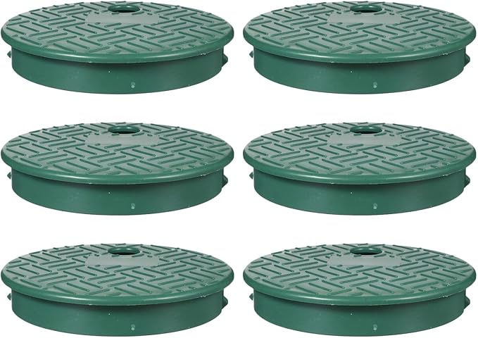 TIDTALEO 6pcs 6-inch Round Irrigation Valve Box Lid Cover for Sprinkler System Outdoor Watering Equipment Heavy Duty Replacement Caps for Garden Valve Boxes