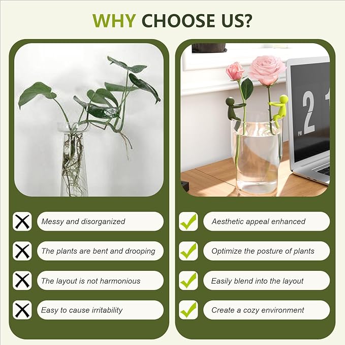 AlisisFores 6Pcs Plant Propagation Friends, Plant Cutting Holder Plant Support for Sprouts, Stems and Shoots, Cute Plant Propagation Buddy for a Plant Propagation Station or an Indoor Garden