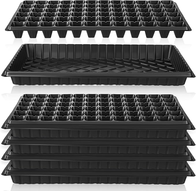 Vesici 60 Pack Seed Starter Trays and 72-Cell Plug Trays Sturdy Plastic Seedling Nursery Bundle for Microgreens, 1020 Tray Germination, Plant Propagation and Seed Starting & Transplanting