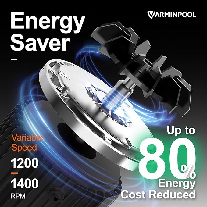 1.8 HP Variable Speed Pool Pump for Above & Inground Pools, Up to 9114 GPH, 220V Inverter Pool Pump with Permanent Magnet Motor, Energy Efficient, Saltwater Compatible