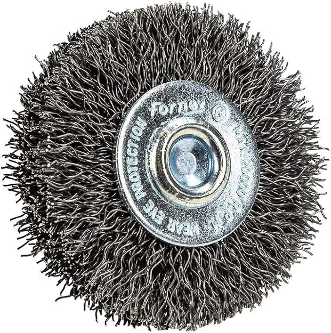 Forney 60014 Wheel Brush, Coarse Crimped Wire with 1/4-Inch Shank, 2-Inch